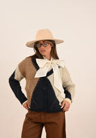 ONLY Cardigan blu e beige da donna con motivo argyle 15353228 NightSky ONLY 