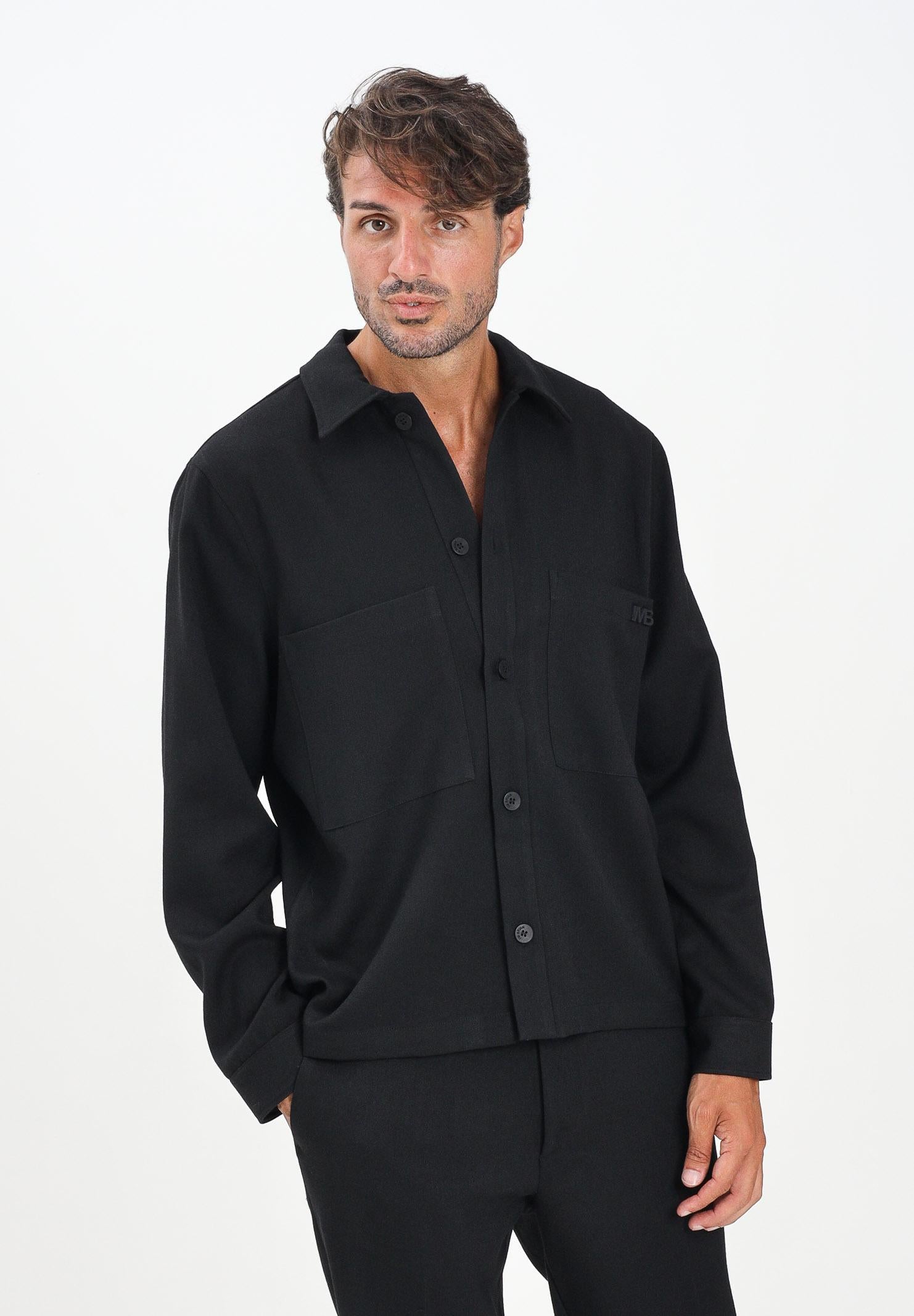 I'M BRIAN Camicia nera da uomo con applicazione logo CA3449 009 I'M BRIAN 