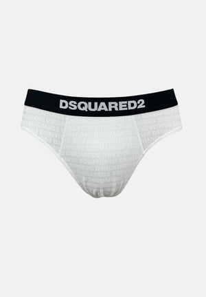 DSQUARED2 Slip bianco da uomo con logo all-over D9H135510S 100 DSQUARED2 