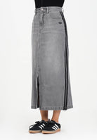 ADIDAS ORIGINALS Gonna Adicolor 3-Stripes in denim grigio da donna JW2659 . ADIDAS ORIGINALS 