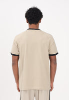 ADIDAS ORIGINALS T-shirt a manica corta 3 STRIPES beige e nera da uomo KE7964 . ADIDAS ORIGINALS 