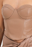 ALMA SANCHEZ Corpetto Tabi in eco-pelle beige da donna AS2526050EP 122 ALMA SANCHEZ 