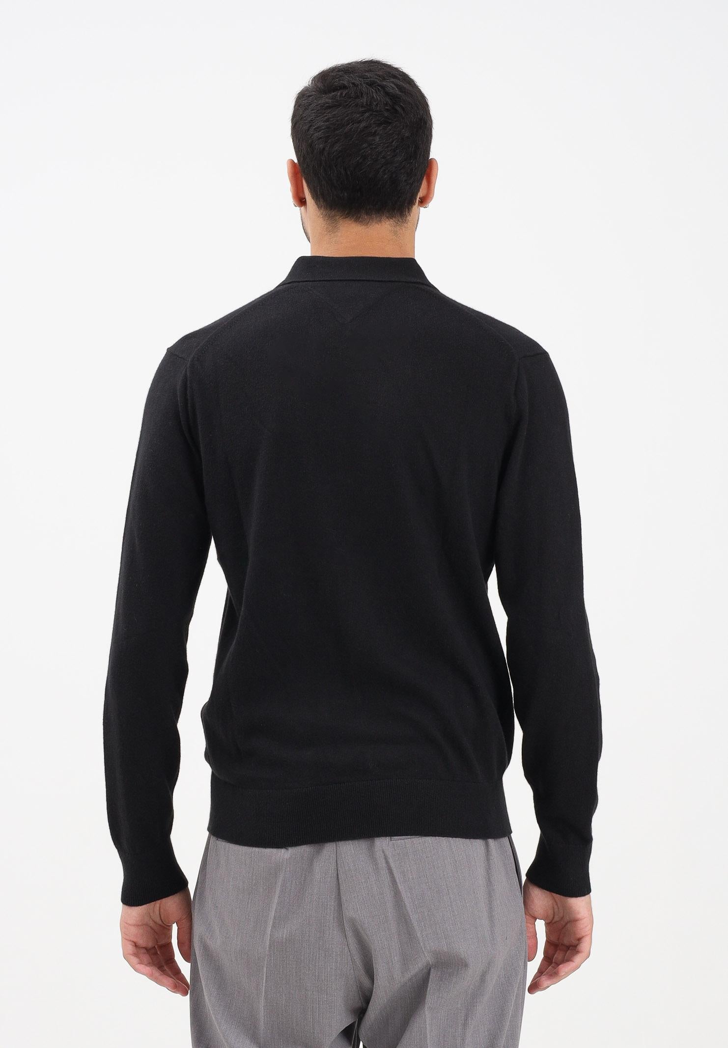 TOMMY HILFIGER Maglioncino stile polo nero da uomo MW0MW36519BDS  TOMMY HILFIGER 