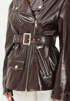 SIMONA CORSELLINI Giubbotto in ecopelle marrone scuro da donna A25CPGB00201 V0746 SIMONA CORSELLINI 