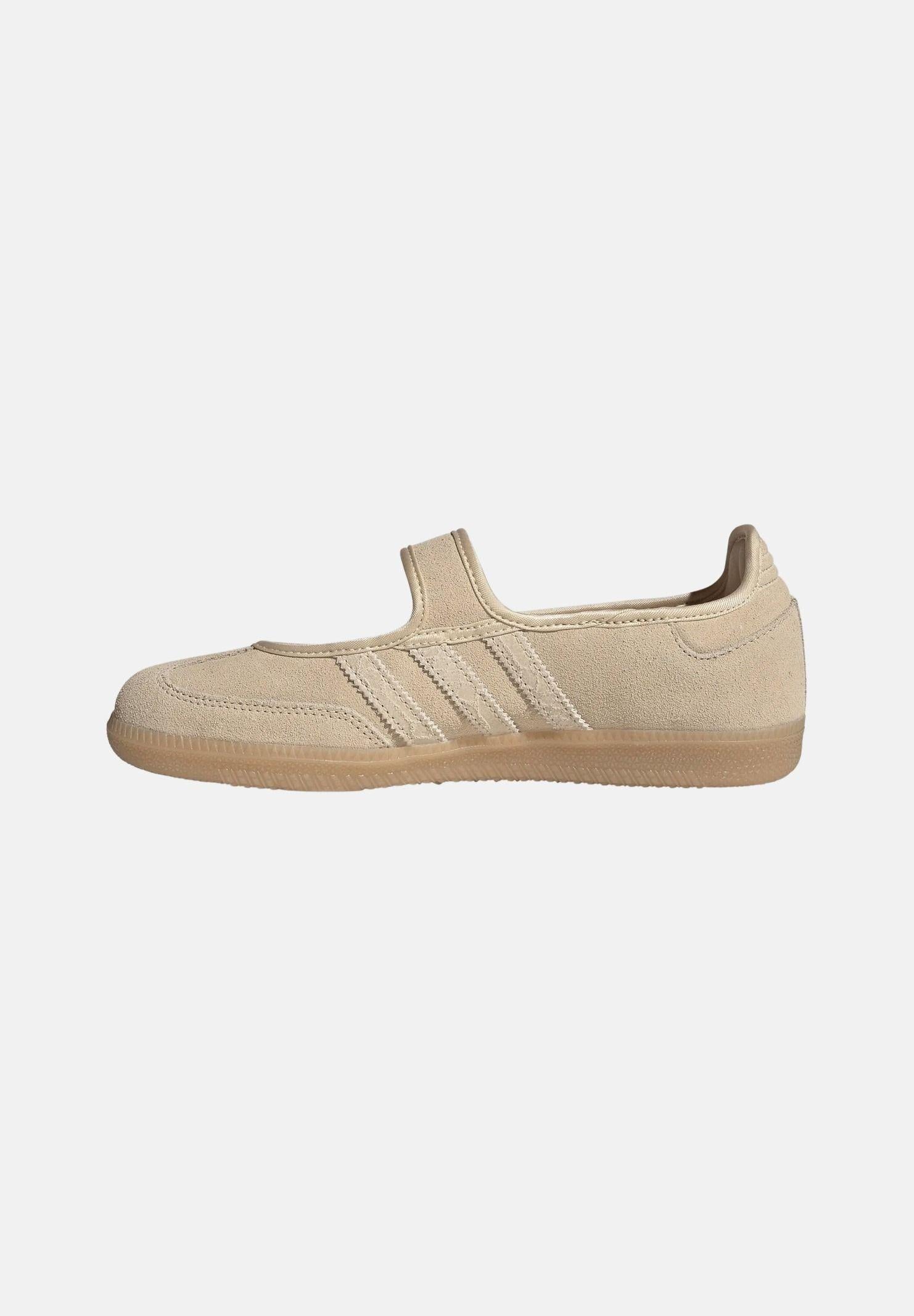ADIDAS ORIGINALS Sneakers Samba Jane color Sand Strata/Sand Strata/Gold Metallic, beige con dettagli oro, da donna. HQ9496 . ADIDAS ORIGINALS 