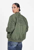 DIESEL Bomber verde militare per donna, ragazzi e bambini con maxi logo Oval Diesel J023980KAUX K513 DIESEL 