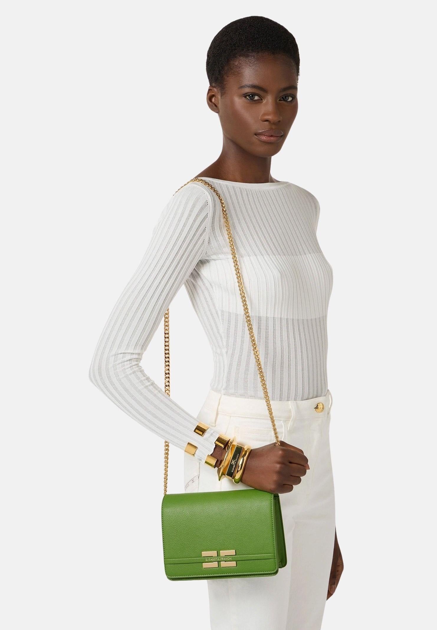 ELISABETTA FRANCHI Pochette verde da donna con logo BS39A61E2 EV3 ELISABETTA FRANCHI 
