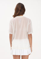 ADIDAS PERFORMANCE T-shirt a manica corta Soft Lux Mesh panna da donna JV9872 . ADIDAS PERFORMANCE 