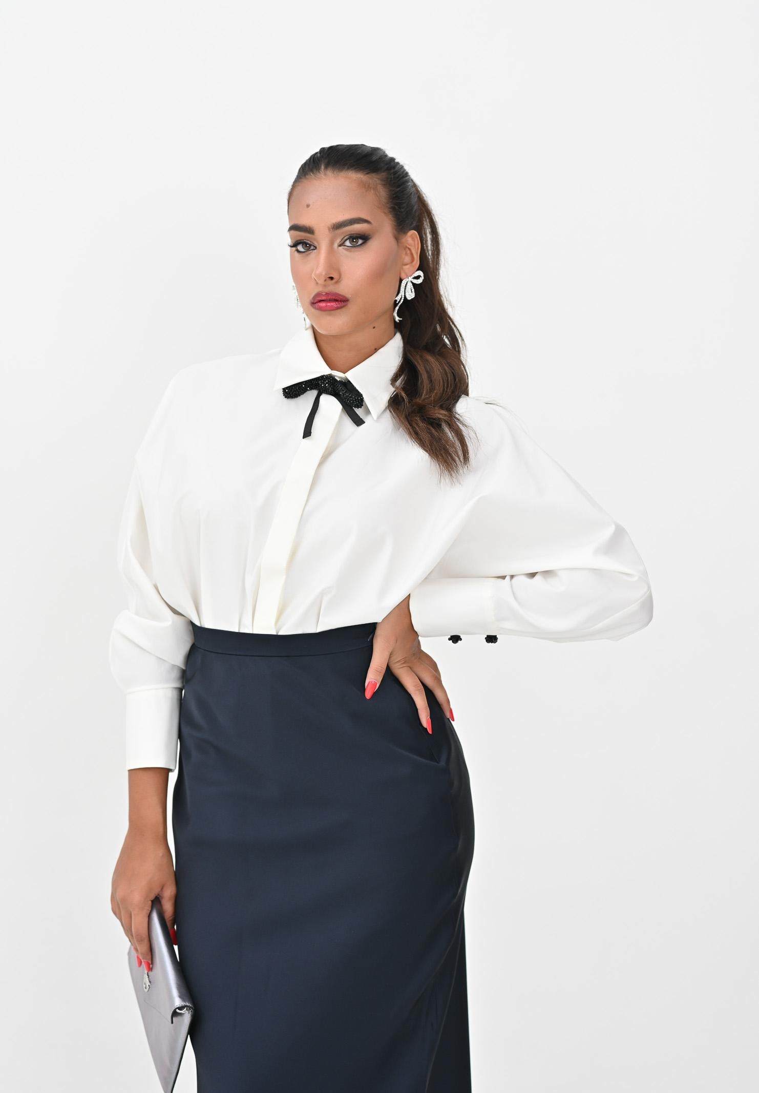 MAX MARA Camicia a manica lunga Roll bianca da donna