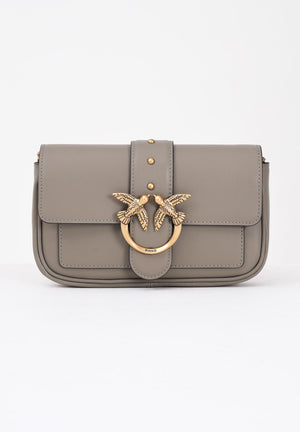 PINKO Borsa a tracolla Love Bag One da donna in morbida pelle mano seta noce 100061A0F1 I68Q PINKO 