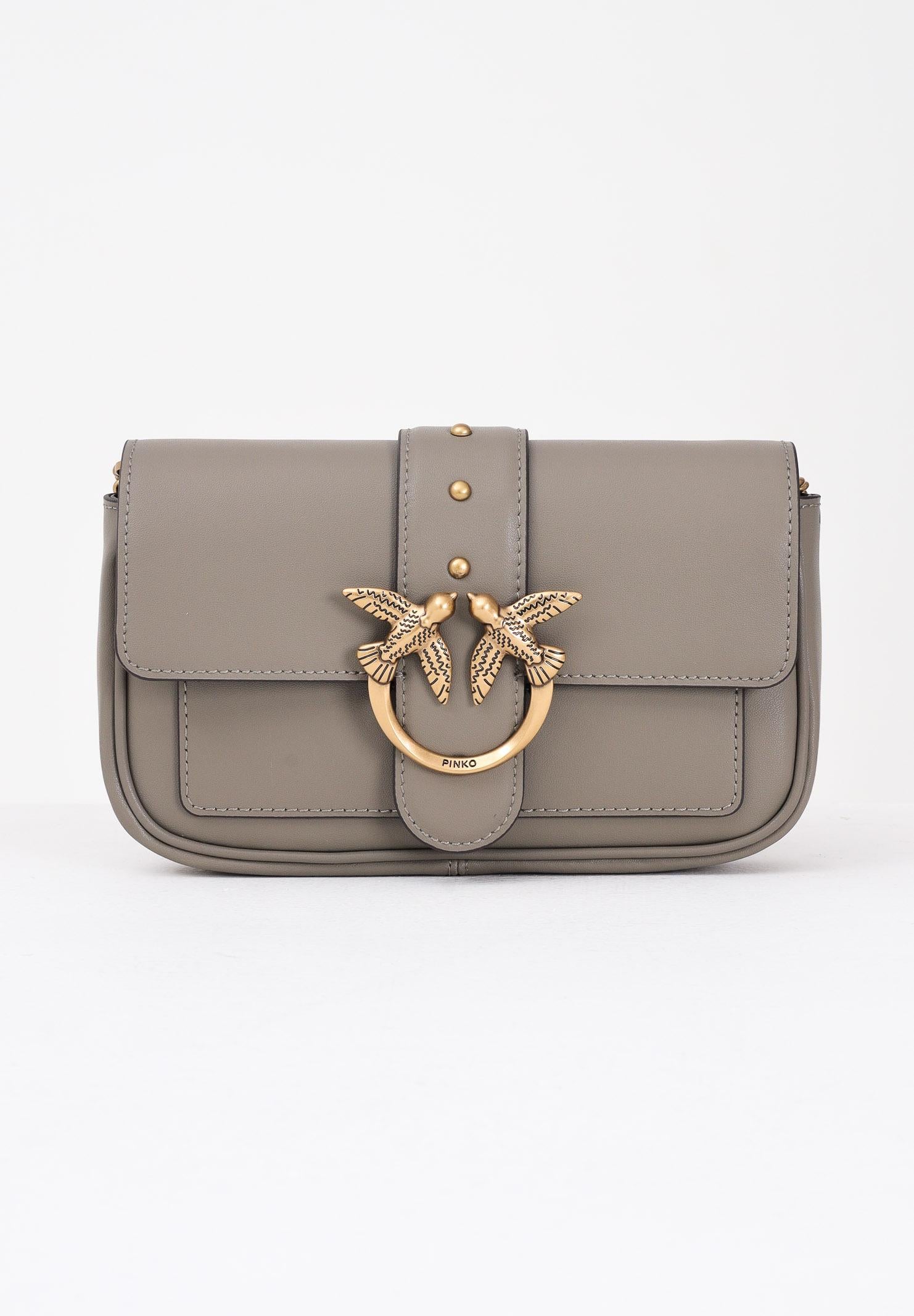 PINKO Borsa a tracolla Love Bag One da donna in morbida pelle mano seta noce 100061A0F1 I68Q PINKO 