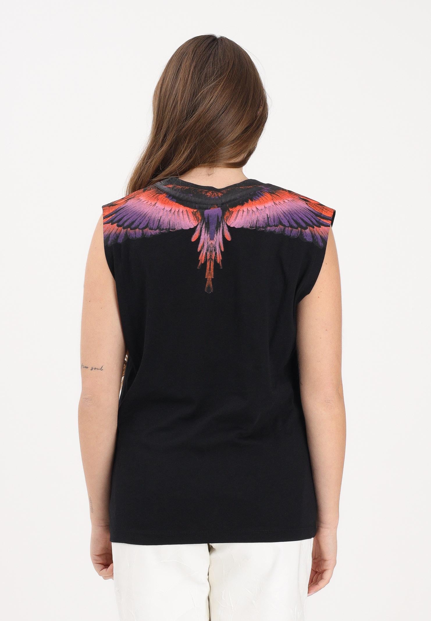 MARCELO BURLON COUNTY OF MILAN T-shirt smanicata nera da donna con stampa ali 26ECM30101 NEVIAR MARCELO BURLON COUNTY OF MILAN 