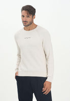 TOMMY JEANS Maglioncino girocollo panna da uomo con logo DM0DM21655AFK  TOMMY JEANS 