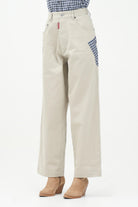 DSQUARED2 Pantalone beige per donna, ragazzi e bambini con il logo DSQ2 ricamato sul retro DQ2734D00XC DQ717 DSQUARED2 