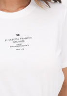 ELISABETTA FRANCHI T-shirt a manica corta bianca da donna con stampa MA63D56E2 270 ELISABETTA FRANCHI 
