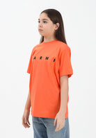 MARNI T-shirt a manica corta arancione per donna, bambino e bambina con logo M002MVM00RF 0M436 MARNI 