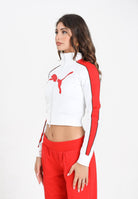 PUMA Felpa con zip FUTURE.PUMA.ARCHIVE T7 bianca e rossa da donna 632123 02 PUMA 