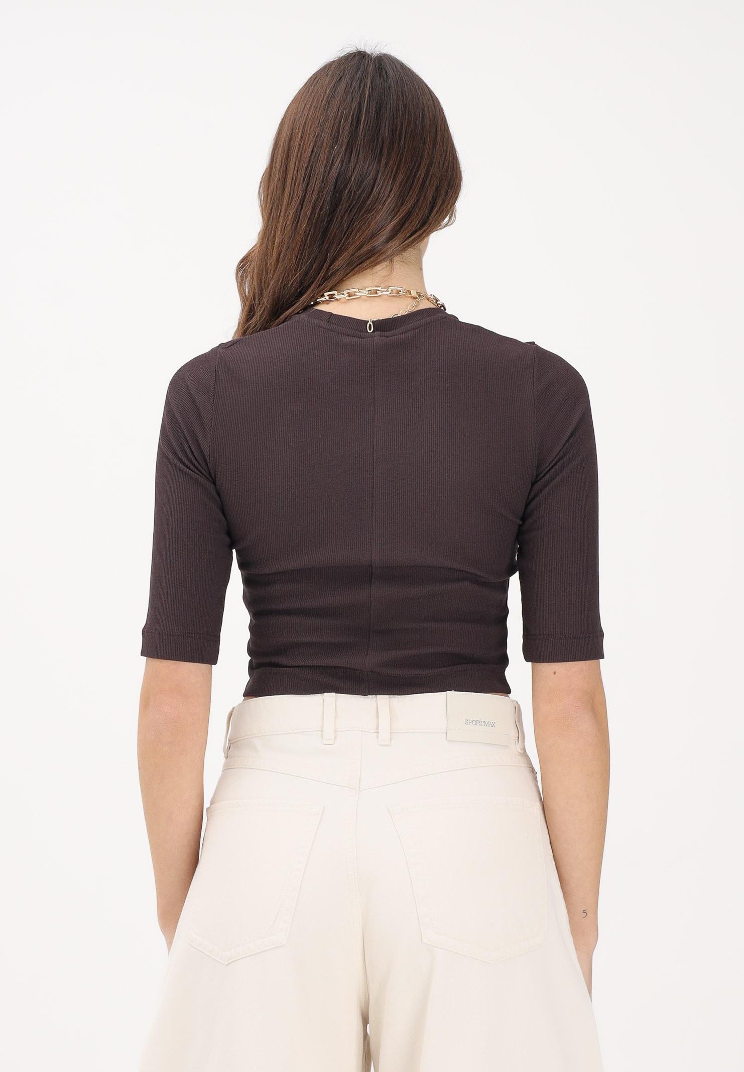 PINKO Maglia a manica corta marrone da donna con catena 106635A32C M28 PINKO 