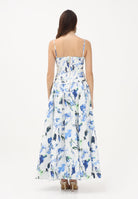 ODI ODI Abito lungo bianco da donna con stampa floreale nei toni del blu BOSALUNGO110S6 0G ODI ODI 