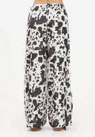 ADIDAS ORIGINALS Pantalone sportivo Satin Wide Leg con stampa muccata bianca e marrone KA2668 . ADIDAS ORIGINALS 