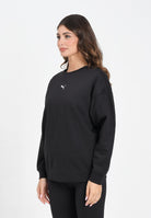 PUMA Felpa girocollo Essentials Oversize nera da donna 685400 01 PUMA 