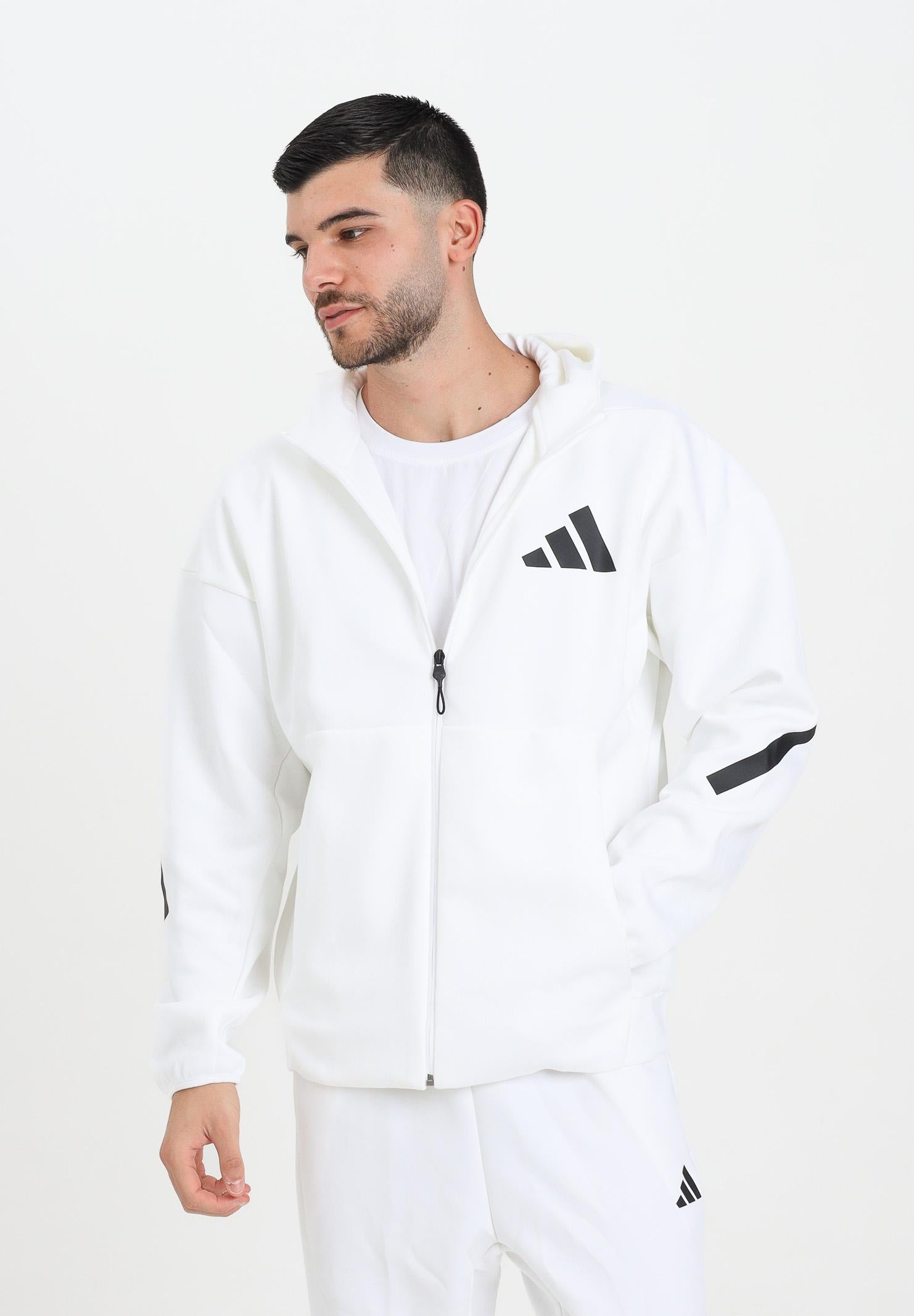 ADIDAS PERFORMANCE Felpa con zip Z.N.E. bianca da uomo JF2443 . ADIDAS PERFORMANCE 