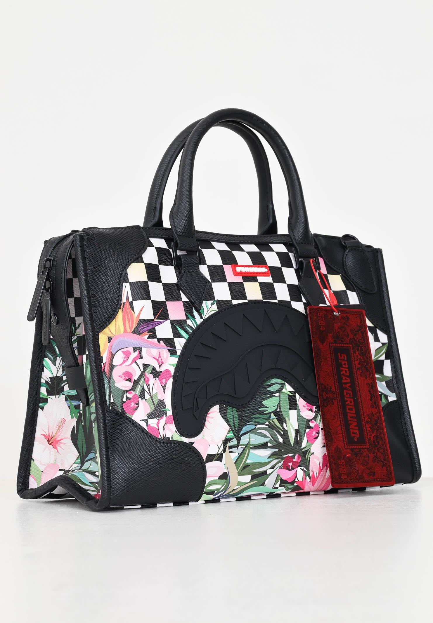 Shopper MIAMI FLOWERS MINI TRIANGLE DUFFLE nera da donna 910D6503NSZ  SPRAYGROUND 