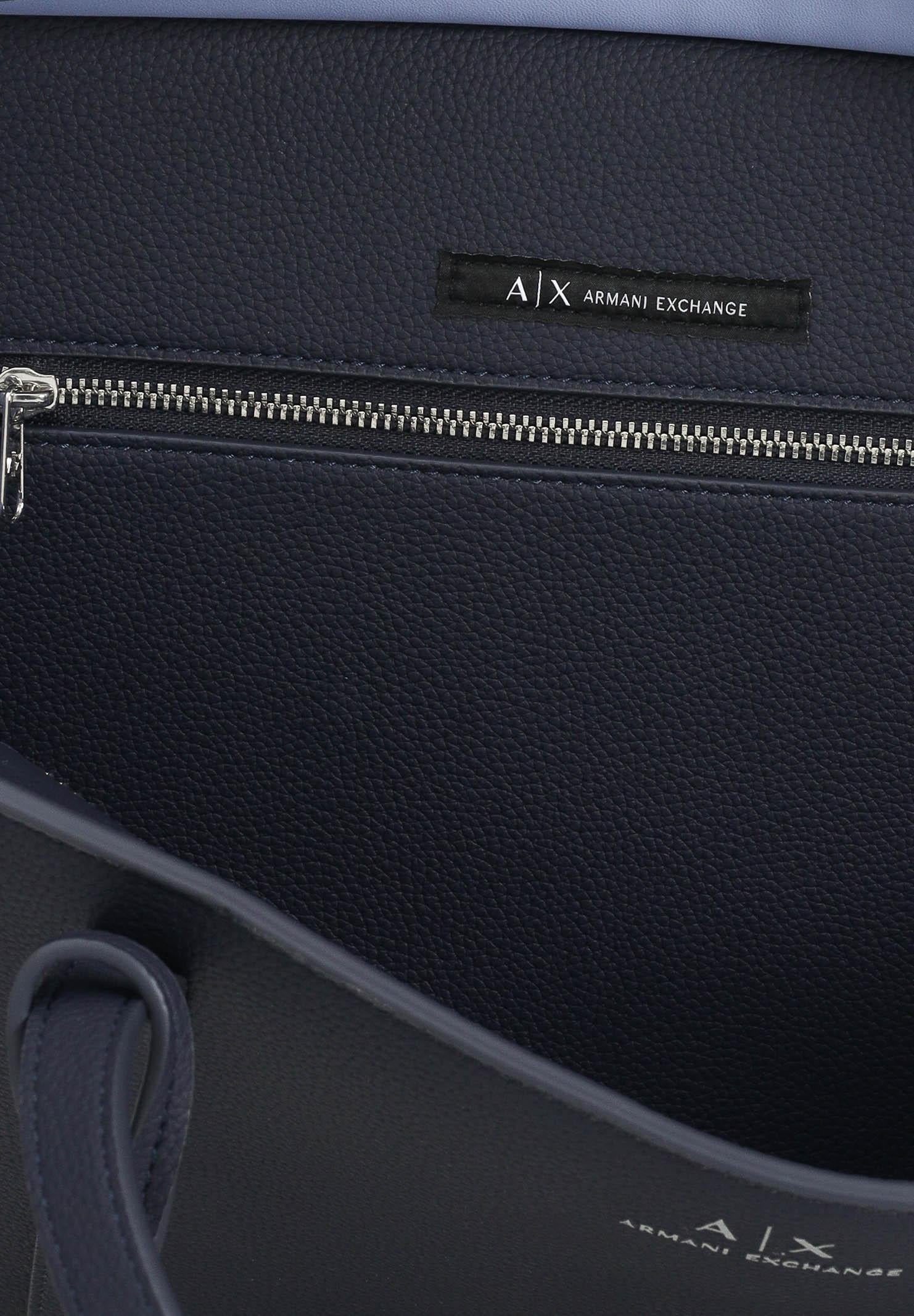 ARMANI EXCHANGE Shopper blu da donna con logo e ciondolo rimovibile AX 942930CC726 MB004 ARMANI EXCHANGE 