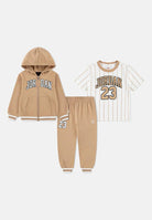 JORDAN Tuta beige per bambino e bambina composta da felpa, pantalone e t-shirt 85F275 X0L JORDAN 