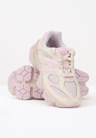 NEW BALANCE Sneakers 9060 Lace panna e rosa da bambina PC9060JP  NEW BALANCE 