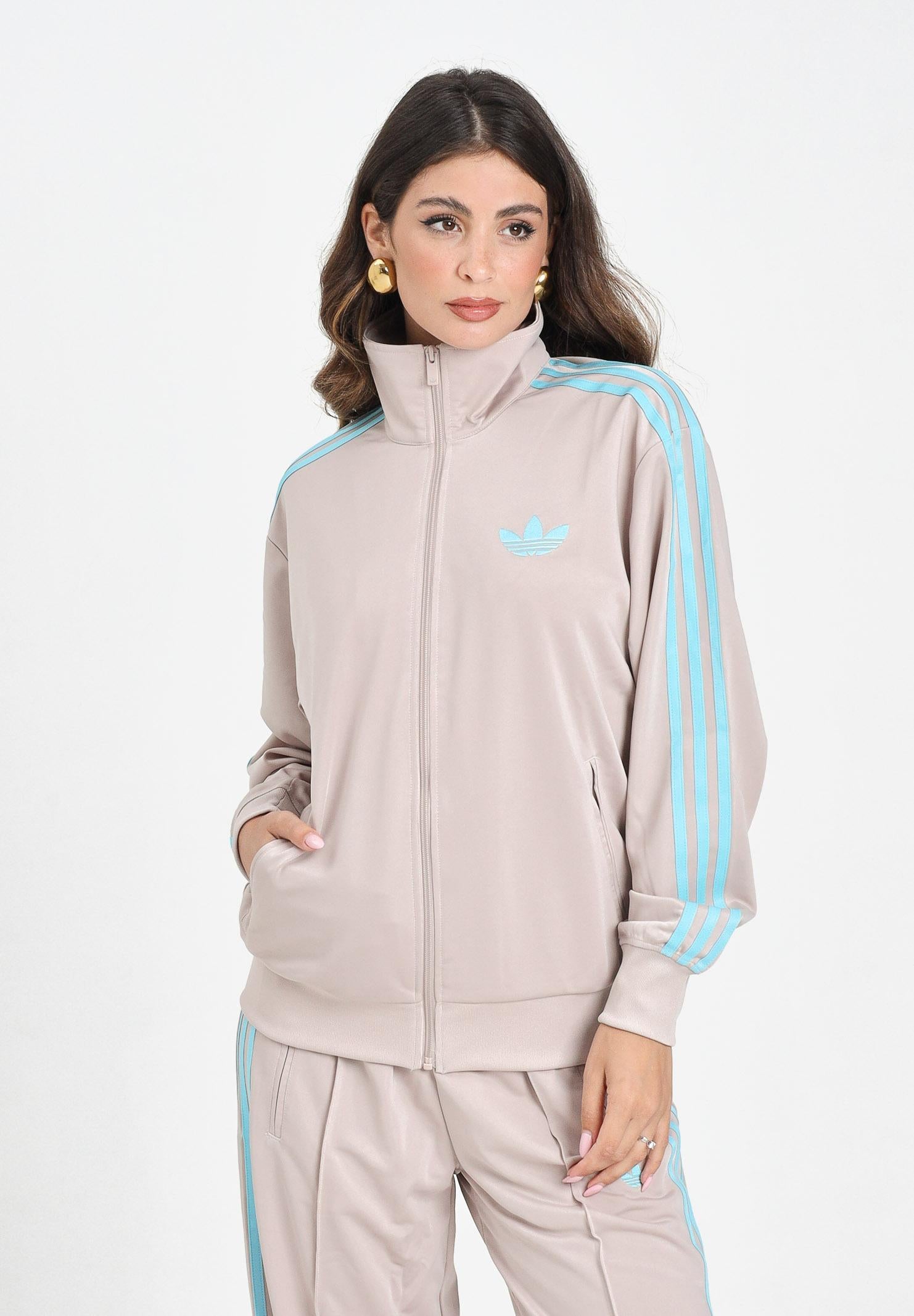 ADIDAS ORIGINALS Felpa con zip Adicolor Classic Firebird beige da donna JX7864 . ADIDAS ORIGINALS 