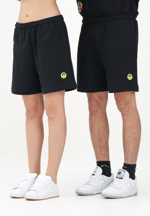 BARROW Shorts sportivo nero per uomo e donna con stampa logo S5BWUABE089 110 BARROW 