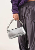 PINKO Borsa a spalla Mini Half Moon Baguette argento da donna 105915A2WD ZZFN PINKO 