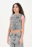 DIESEL Gilet grigio per donna, ragazze e bambine in denim effetto tweed J02509KXBR5 K02 DIESEL 