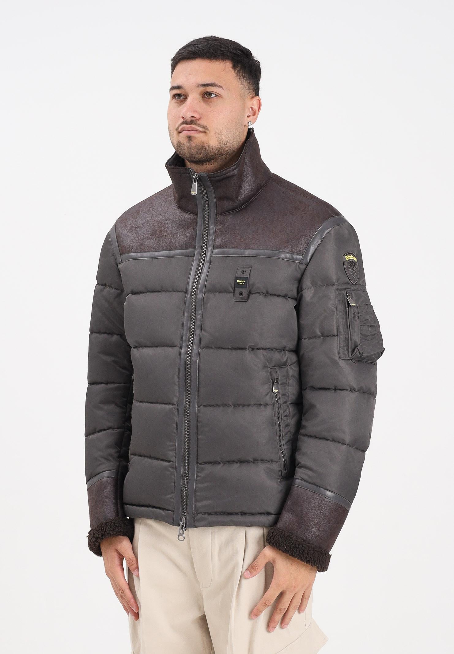 BLAUER Piumino NYLON E MONTONE ECO ORGAN nero oliva da uomo 25WBLUC02028-007280 969 BLAUER 