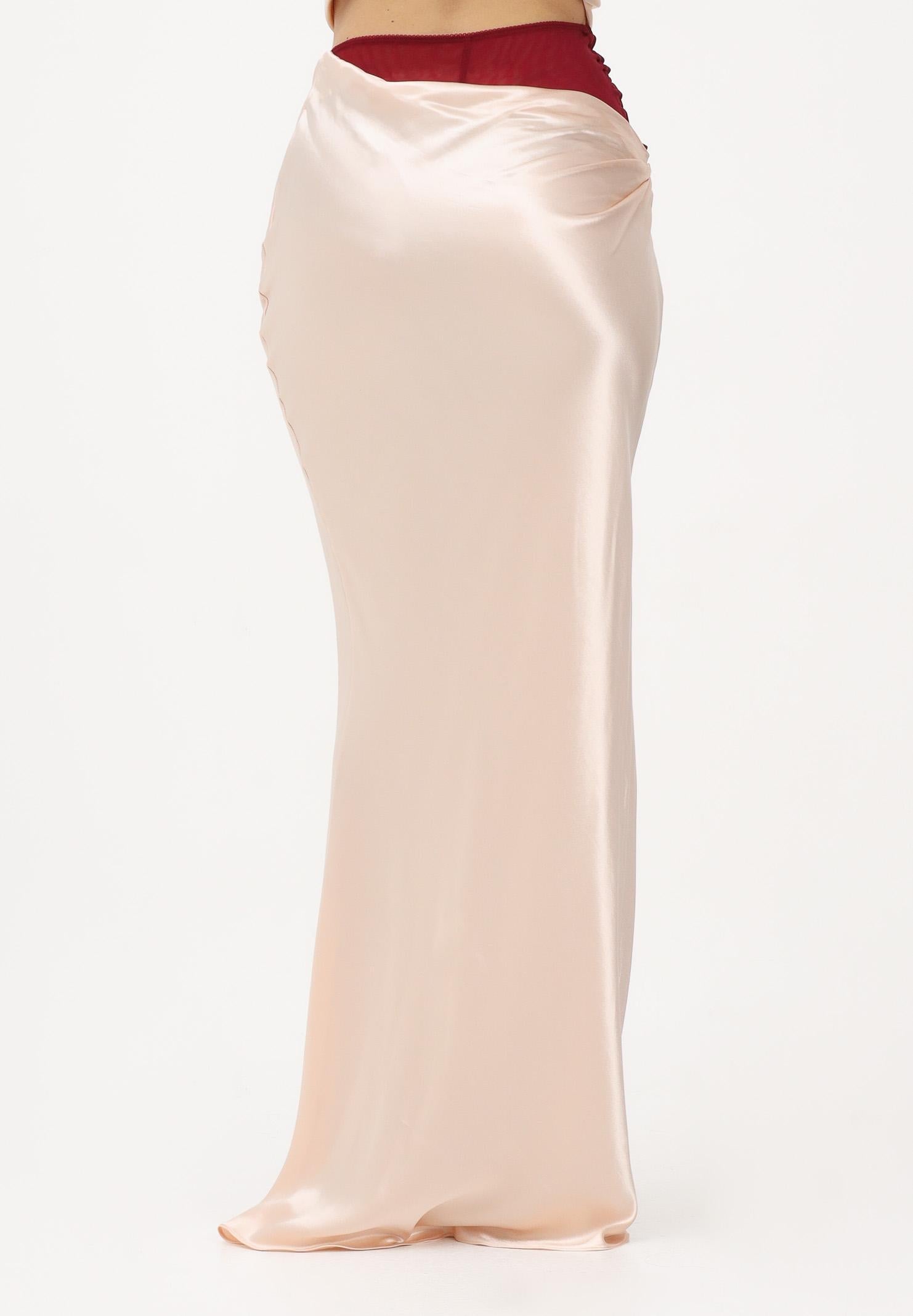 PATRIZIA PEPE Gonna lunga nude da donna con bustino a contrasto 2G1069A740 B884 PATRIZIA PEPE 