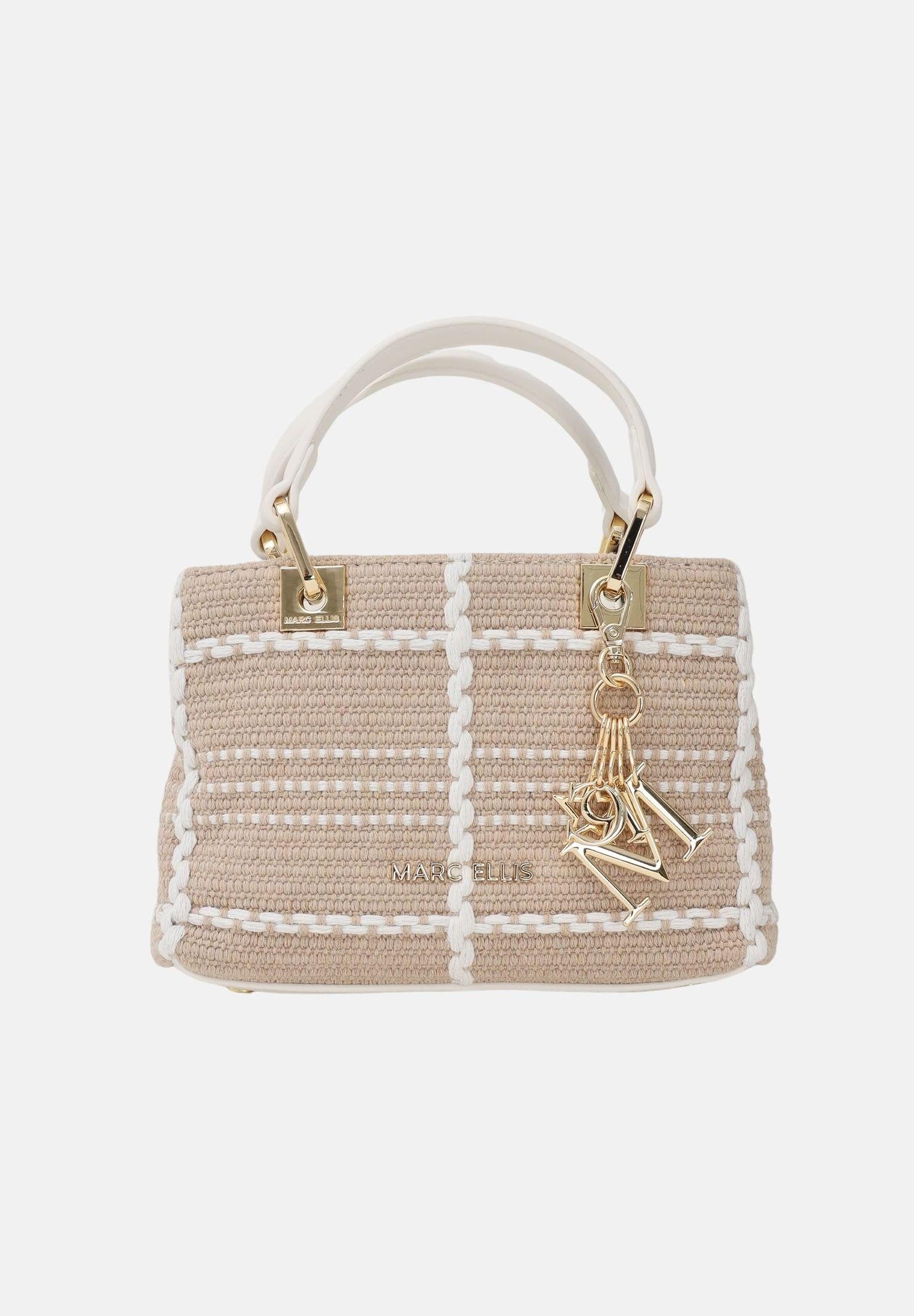 MARC ELLIS Borsa a mano Krissy S Luxe beige e bianca da donna KRISSY-S-LUXE BE MARC ELLIS 