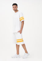 GCDS Shorts sportivo bianco per uomo e donna con dettagli a contrasto Z0MLQL229F004 100Y GCDS 