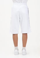 GCDS Shorts sportivo bianco per uomo e donna con bande laterali C1MEQL214F004 100B GCDS 