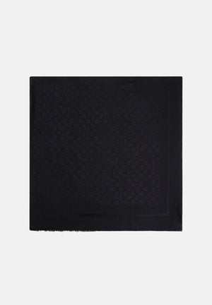 ELISABETTA FRANCHI Pashmina nera da donna caratterizzata dal pattern all-over con logo SC10F56E2 110 ELISABETTA FRANCHI 
