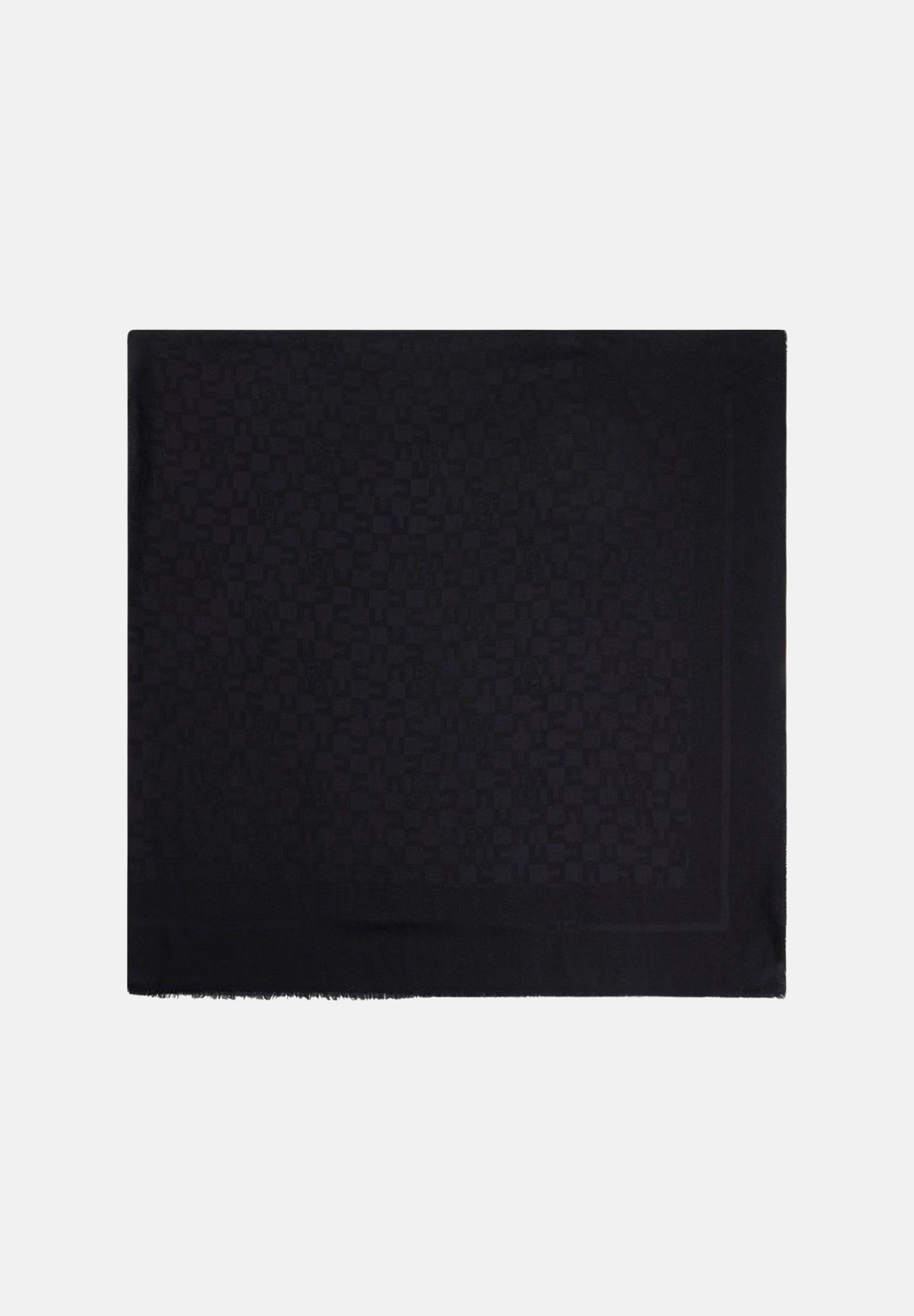 ELISABETTA FRANCHI Pashmina Nera Donna: Motivo All-Over con Logo