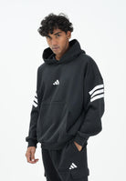 ADIDAS PERFORMANCE Felpa con cappuccio Future Icons 3-Stripes nera da uomo JD4838  ADIDAS PERFORMANCE 