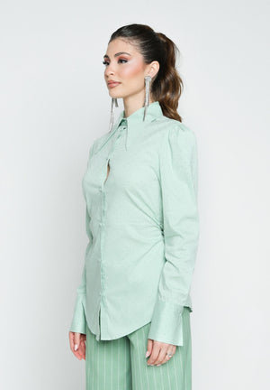 SANTAS Camicia a manica lunga CRèME BRULèE verde menta da donna PV2506 VERDE SANTAS 