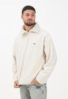 LACOSTE Felpa con mezza zip panna da uomo SH5500 XFJ LACOSTE 