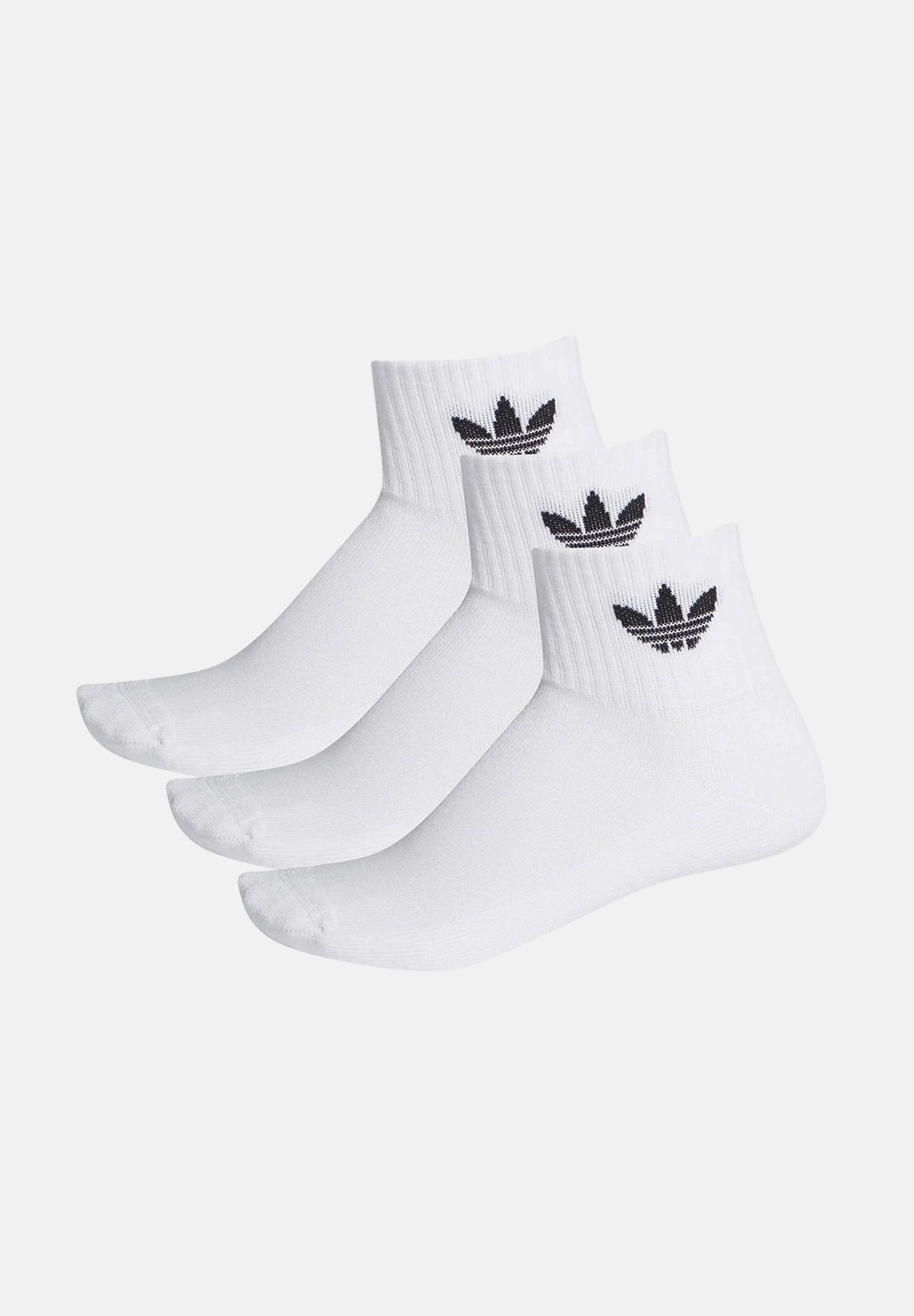 ADIDAS ORIGINALS Calzini Mid (3paia) bianchi per uomo e donna FT8529 . ADIDAS ORIGINALS 