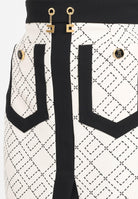 ELISABETTA FRANCHI Gonna midi latte e nero da donna con pattern logo GOS0156E2 EF1 ELISABETTA FRANCHI 