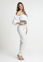 SANTAS Pantalone elegante DULCHE DE LECHE bianco da donna PV25024 BIANCO SANTAS 