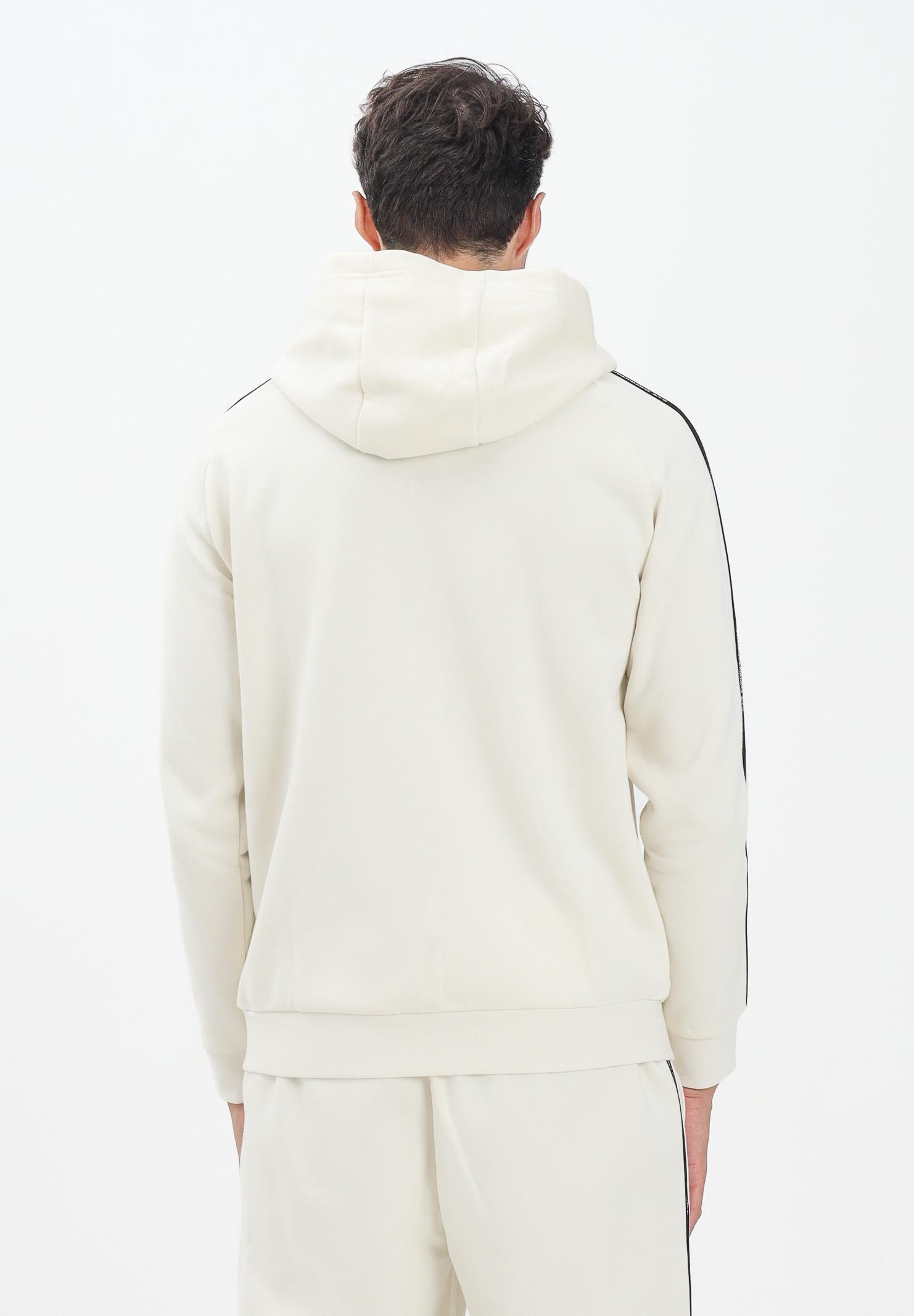 EA7 Felpa con zip panna da uomo rifinita da bande logate 7M000973AF10377 U1105 EA7 
