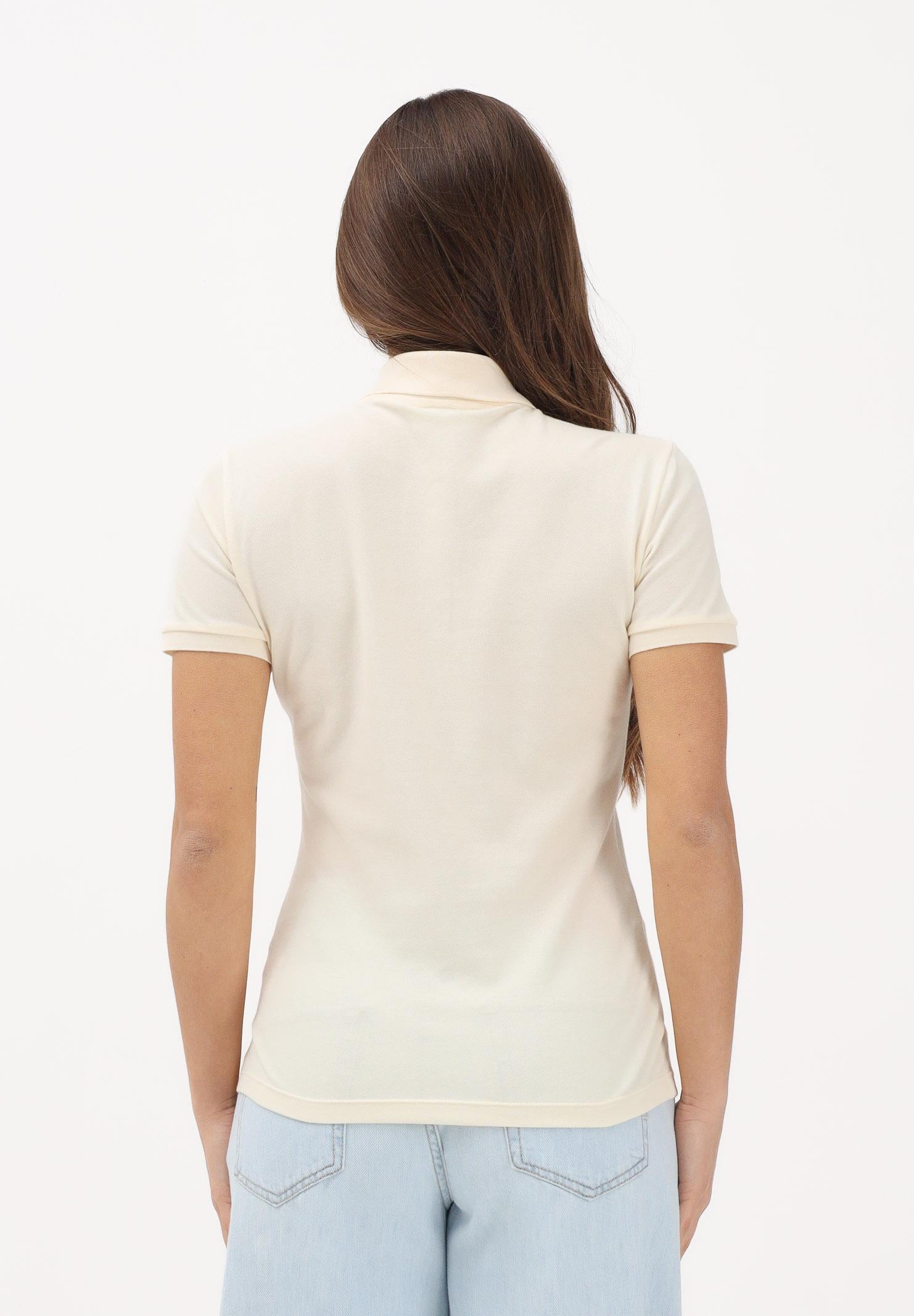 LACOSTE Polo a manica corta panna da donna con logo PF5462 S7G LACOSTE 