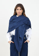 ELISABETTA FRANCHI Pashmina blu da donna con lavorazione jacquard a rombi SC03F51E2 DC8 ELISABETTA FRANCHI 